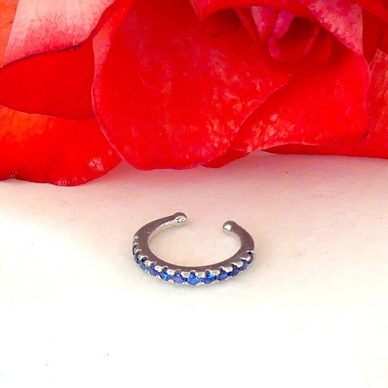 Earcuff Circón Azul - Azul Zafira-3