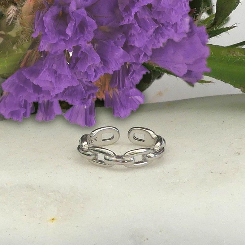 Earcuff Cadenita Silver - Azul Zafira-1