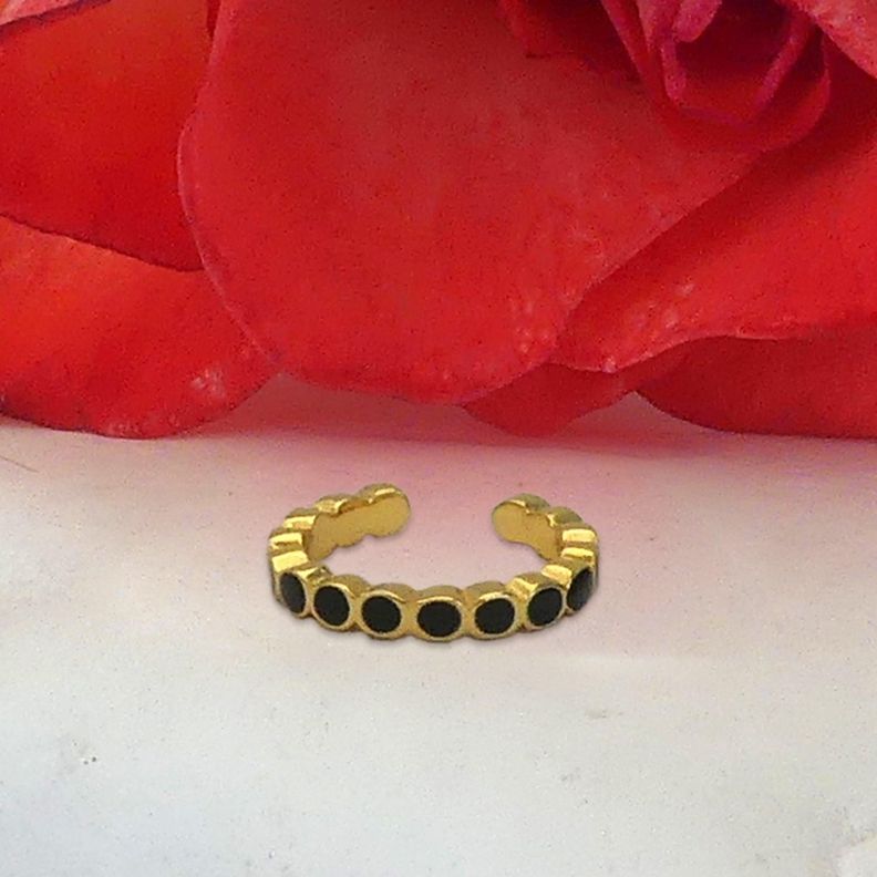 Earcuff Gold Negro - Azul Zafira-1