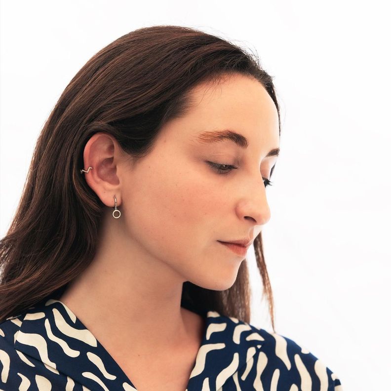 Earcuff Zig Zag Circones Silver - Azul Zafira-2