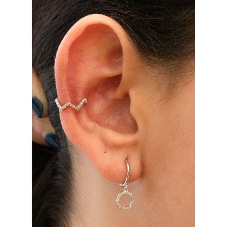 Earcuff Zig Zag Circones Silver - Azul Zafira-3