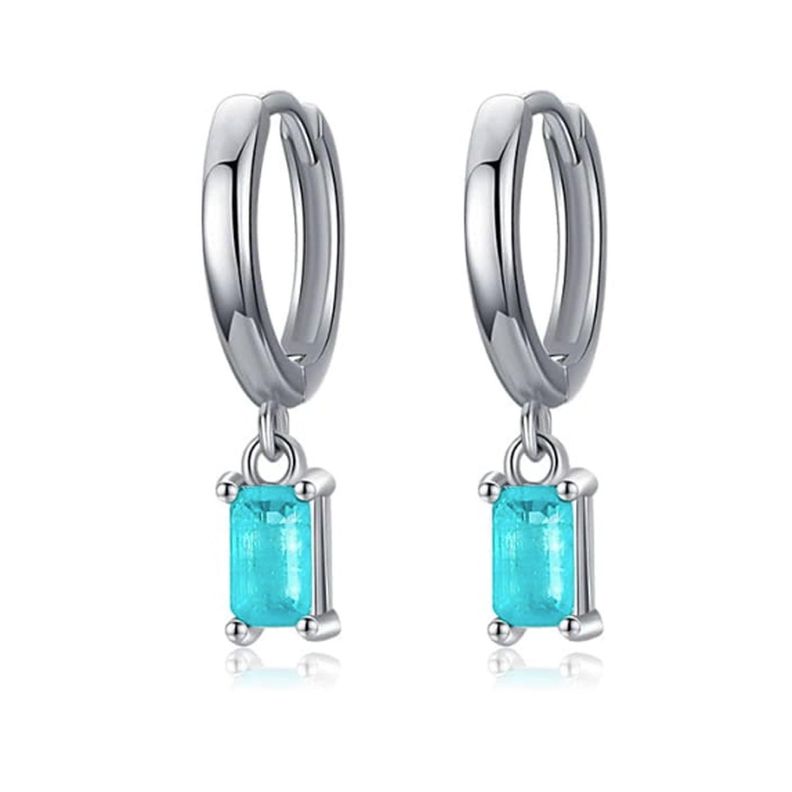 Aros Argollas Circón Celeste - Azul Zafira-0