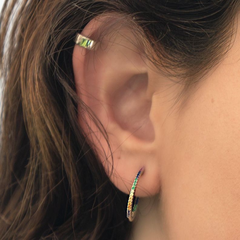Earcuff Silver - Azul Zafira-3