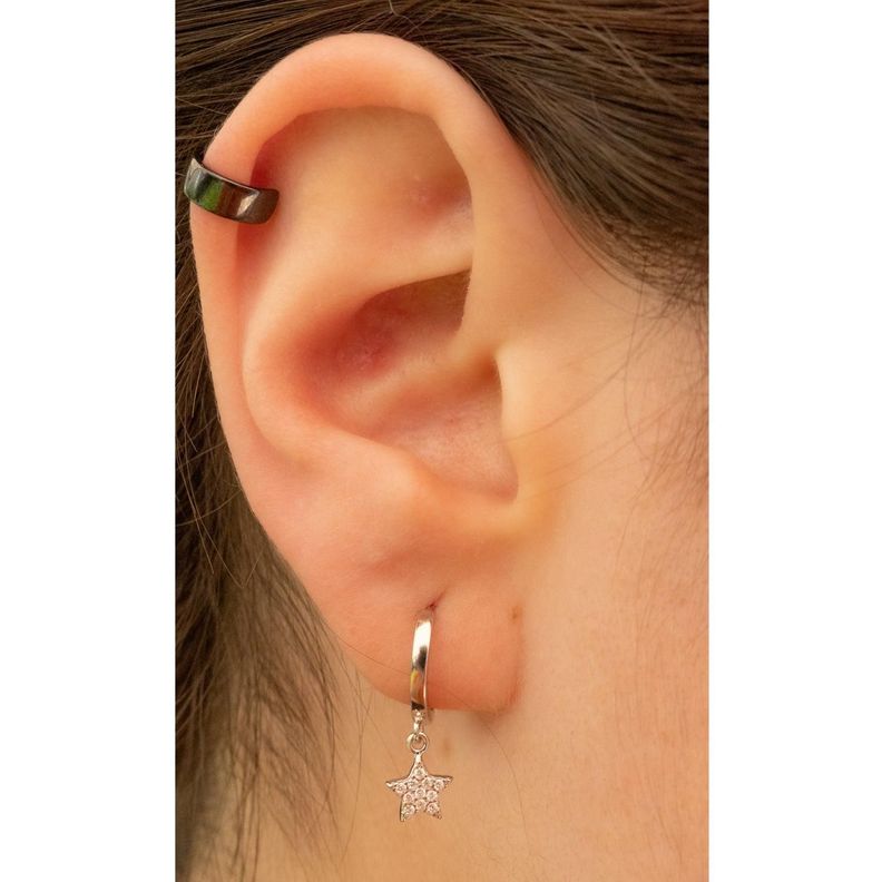 Earcuff Black - Plata 925 - Azul Zafira-5