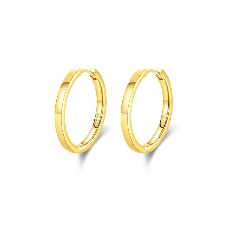 Argollas Lisas Gold 23mm - Azul Zafira-0