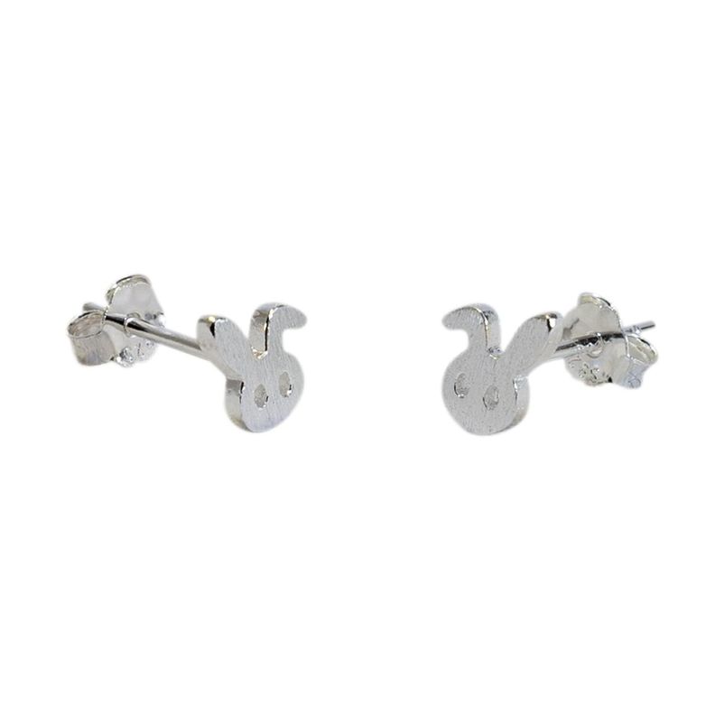 Aros Conejito para niña, Plata 925 - Azul Zafira-0