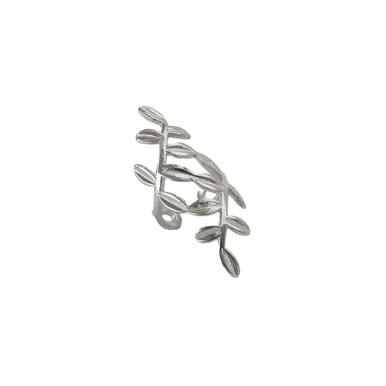 Earcuff Hoja Plata 925 - Azul Zafira-0