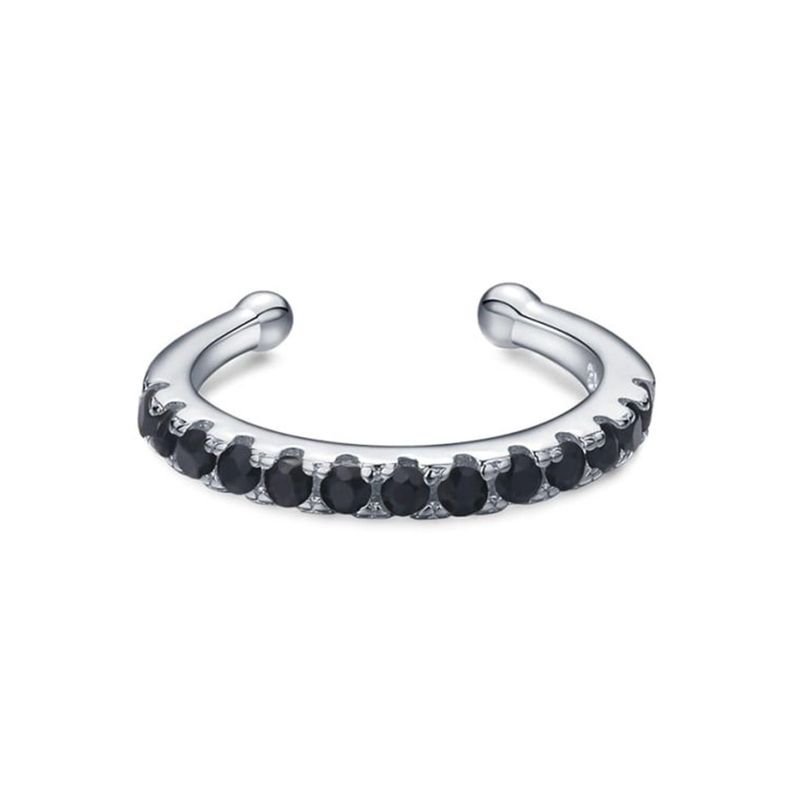 Earcuff Circón Negro - Azul Zafira-0
