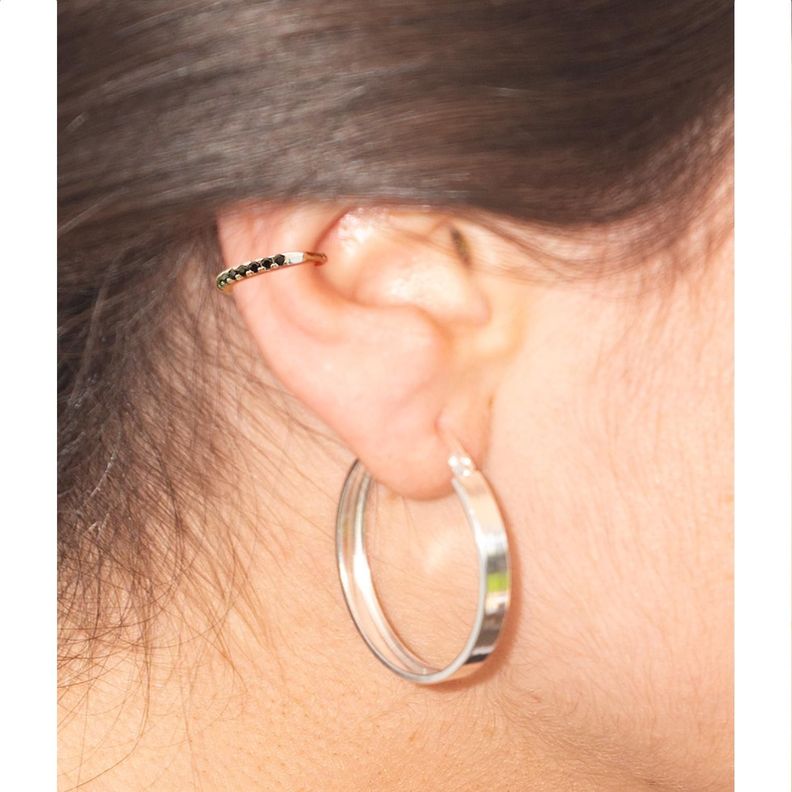 Earcuff Circón Negro - Azul Zafira-4
