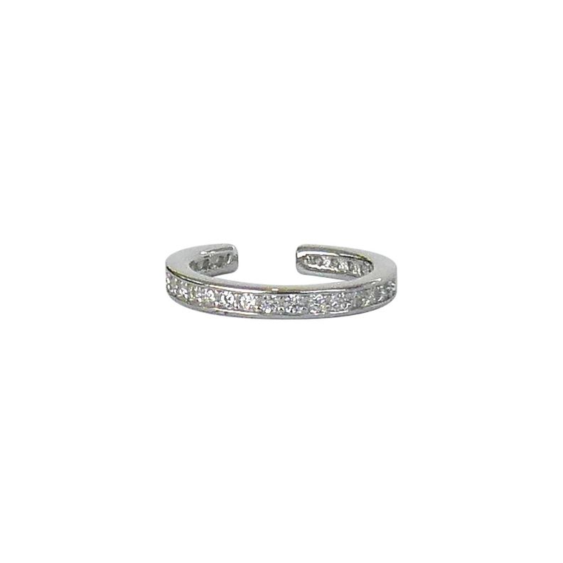 Earcuff Circón Plata - Azul Zafira-0