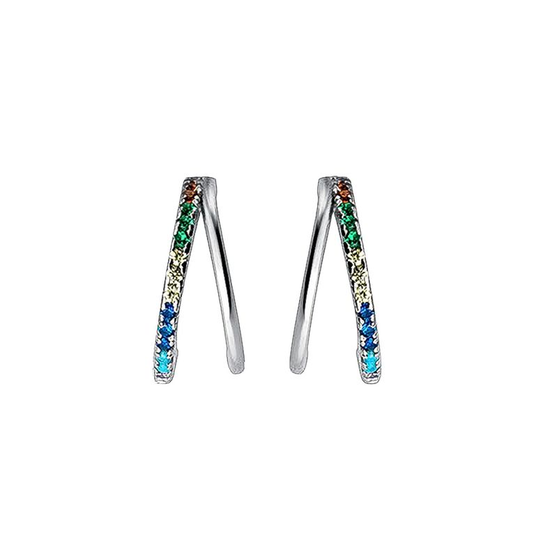 Aros Doble Silver - Plata 925 - Azul Zafira-0