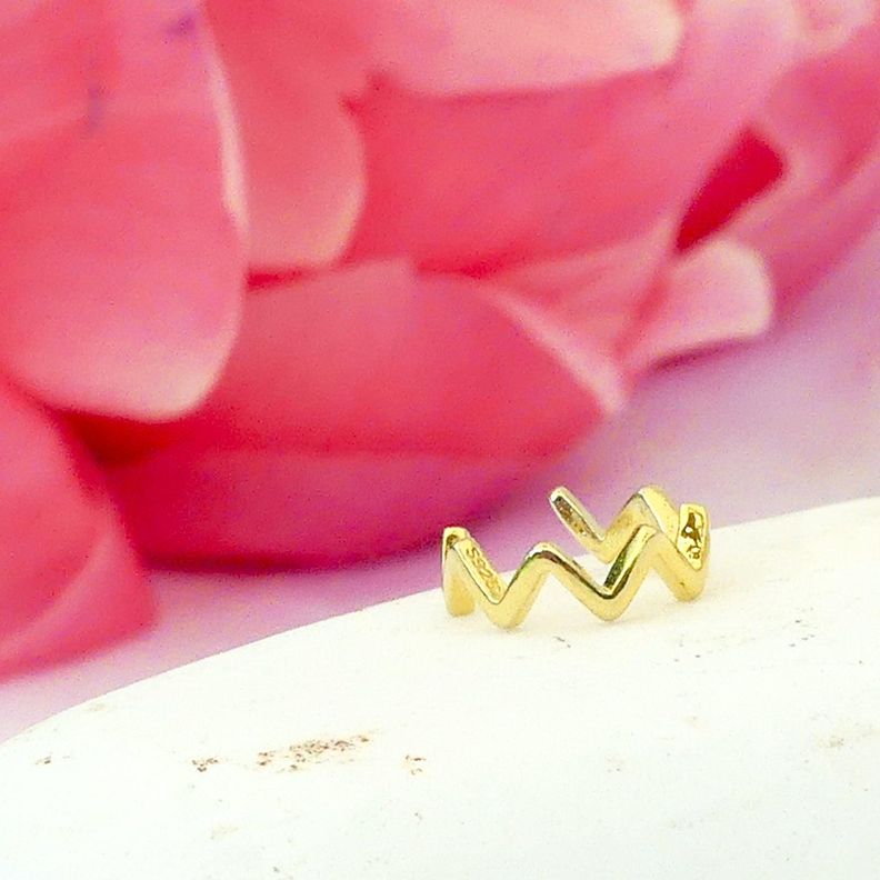 Earcuff Zig Zag Gold - Azul Zafira-1