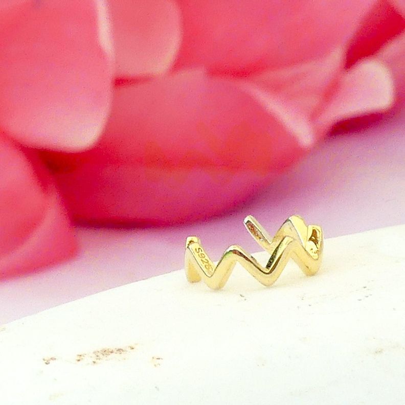 Earcuff Zig Zag Gold - Azul Zafira-2