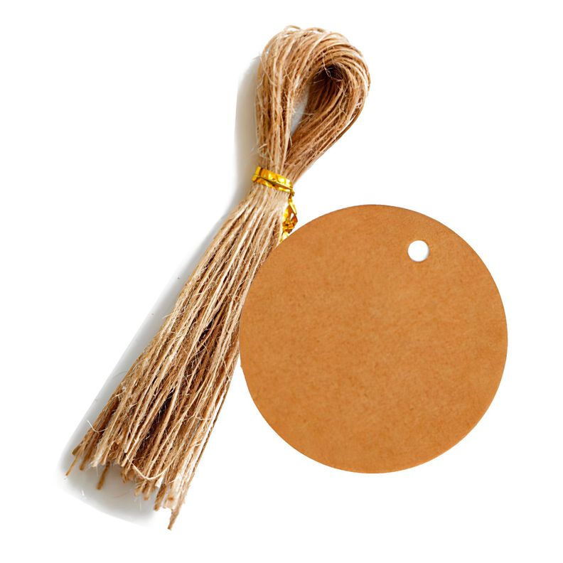 Cordel Hilos Yute Natural 100 Etiquetas Regalo Papel Kraft