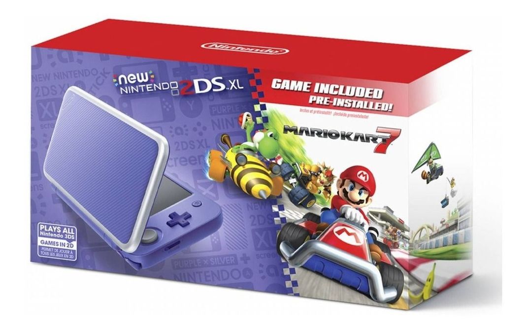 Nintendo New 2ds Xl Purple Silver + Mario Kart 7 - Sniper Nintendo