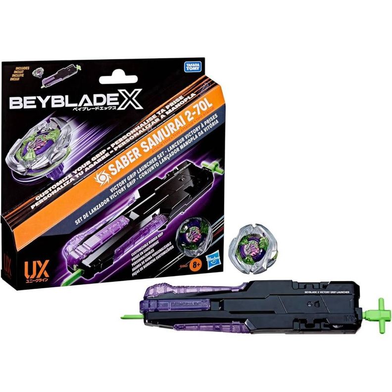 Beyblade X - Victory Grip Launcher Set + Saber Samurai 2-70L