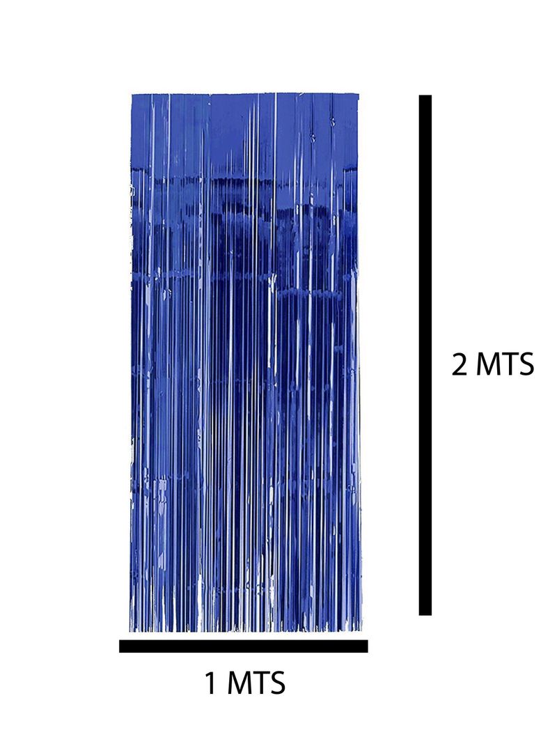 Cortina Guirnalda Cotillon Metálica Color Azul 1x2mts-1