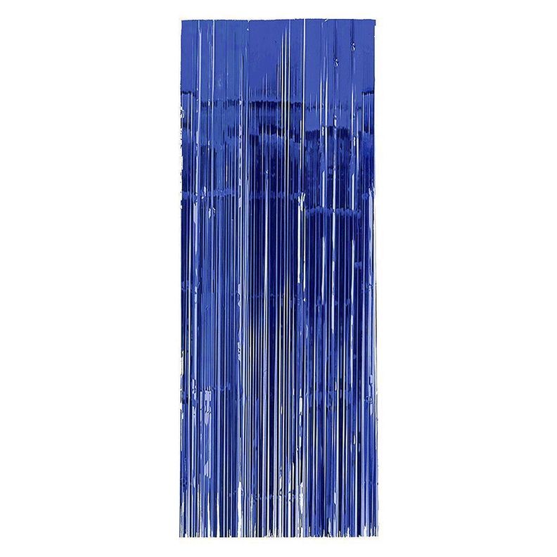 Cortina Guirnalda Cotillon Metálica Color Azul 1x2mts-0