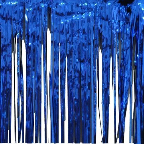 Cortina Guirnalda Cotillon Metálica Color Azul 1x2mts-3