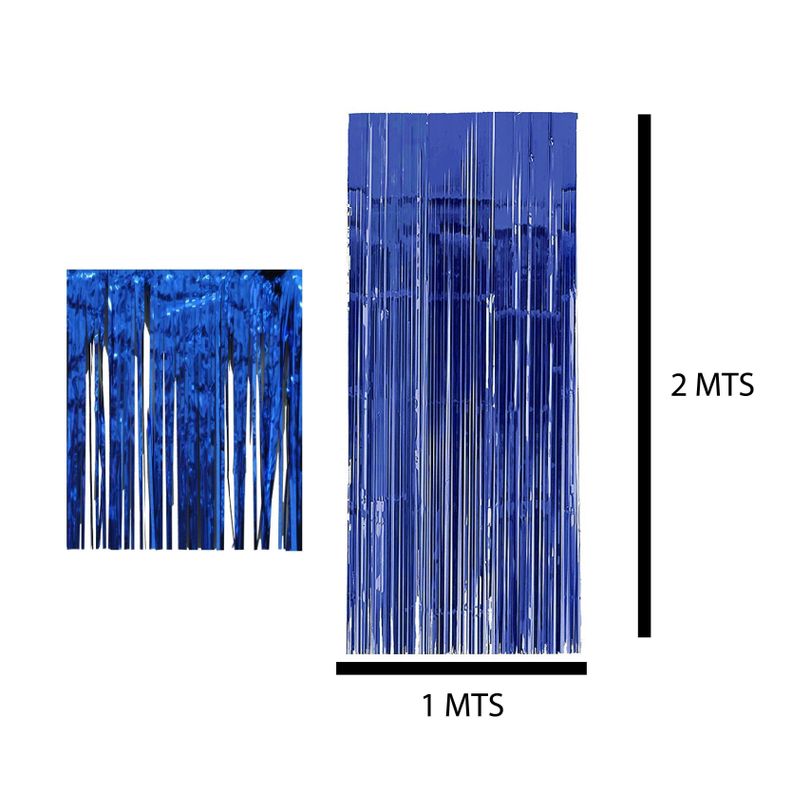 Cortina Guirnalda Cotillon Metálica Color Azul 1x2mts-2