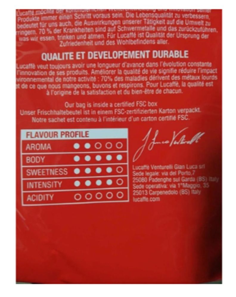 Café Italiano Lucaffe Grano Mamma Lucia 1 Kilo-2