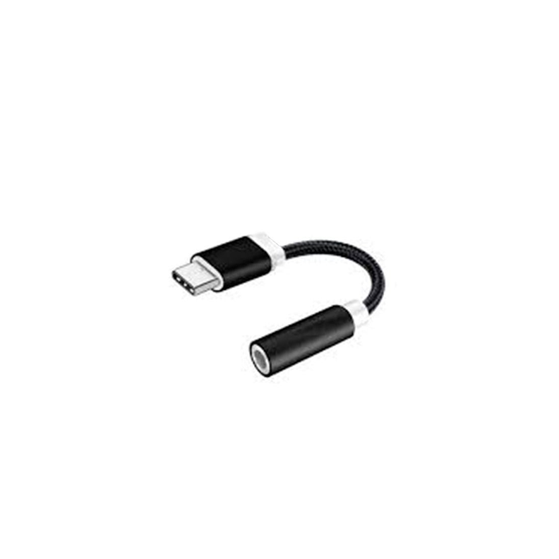 Adaptador Genérico Audio Jack 3.5 a Tipo C Negro-0