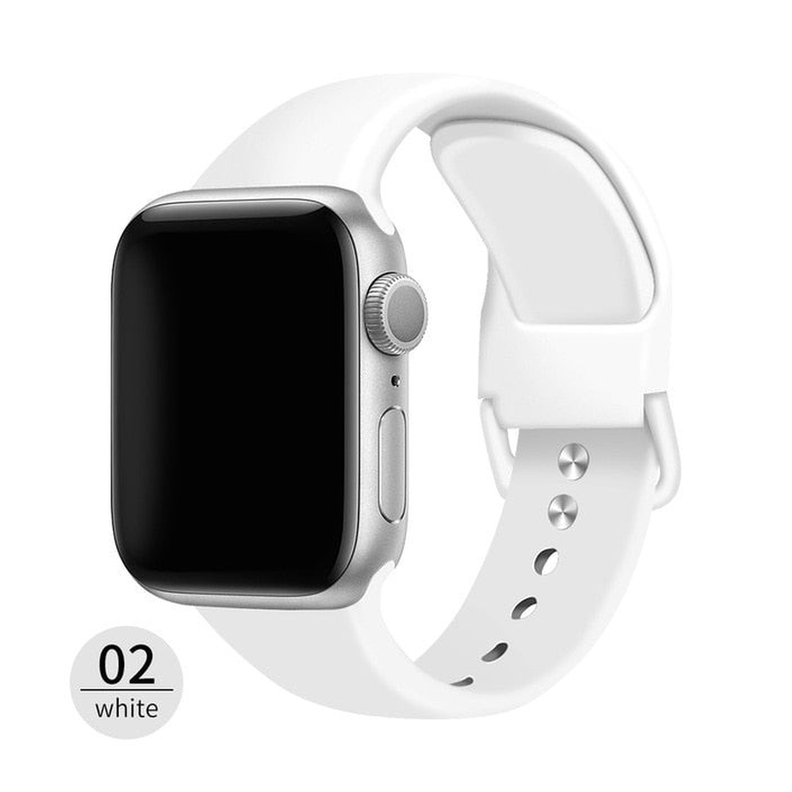 Correa Genérico Apple Watch 42/44mm M/L Blanco-0