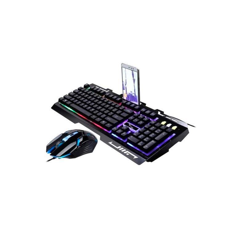 Pack Teclado con Cable + Mouse Gamer Negro-0