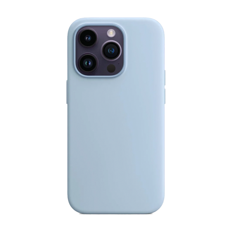 Carcasa Silicona iPhone 14 Pro Max Celeste-0