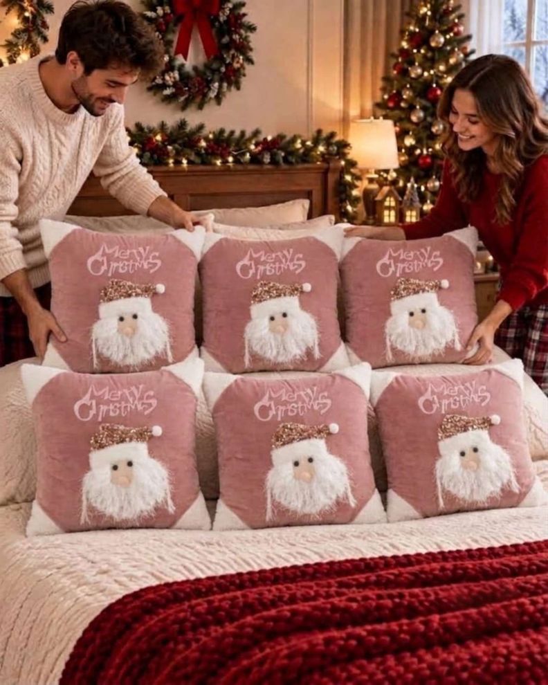 Pack de 6 Fundas para Cojín Navideñas 45x45 cm Colección Premium en Relieve 3D