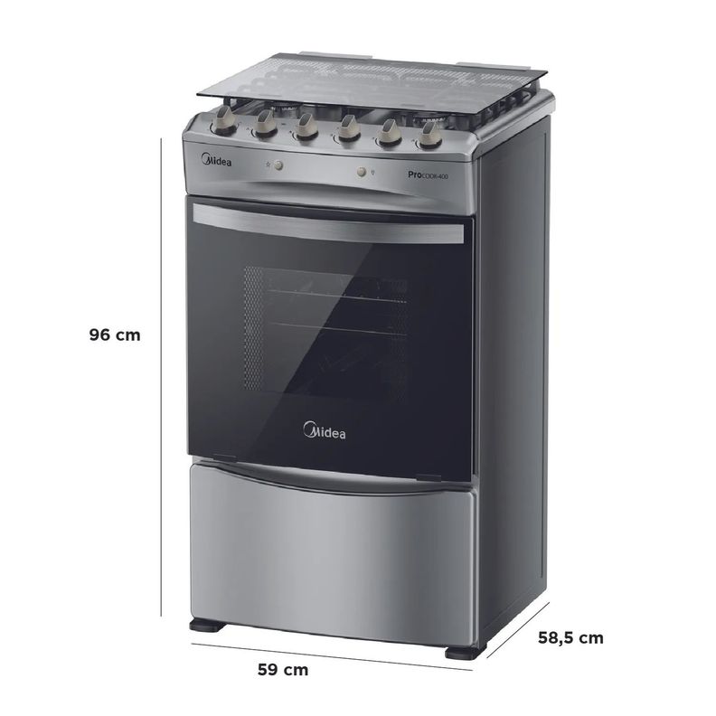 Cocina a Gas 4 Quemadores MCG-4QPI24NS Acero Inoxidable-2
