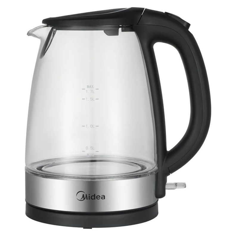 Hervidor Midea MK-17G02A 1,7 Litros de Vidrio con Luz LED Negro