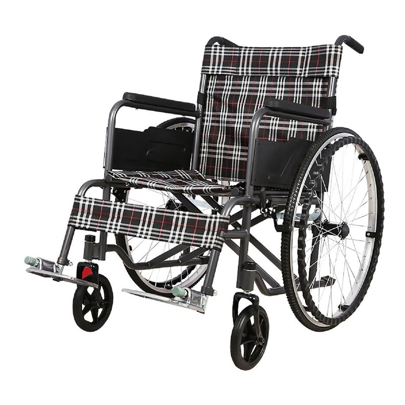 Silla de Ruedas Standard Plegable Gris-0