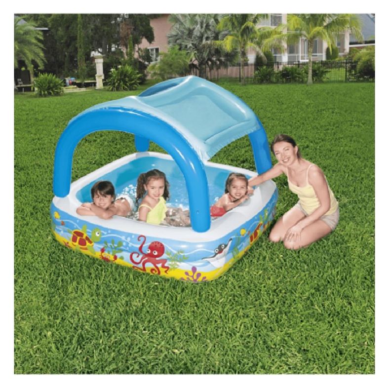Piscina Techo Desmontable Inflable 140 x 140 x 114 cm-5