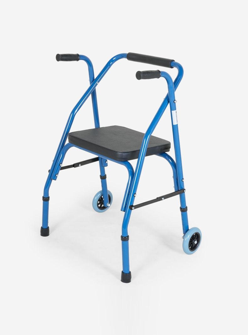 Andador 2 Ruedas Plegable con Asiento Premium 2.0 Azul