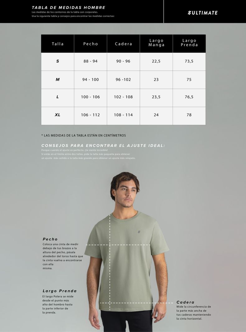 Ultimate Polera MC Hombre Olive Green-3