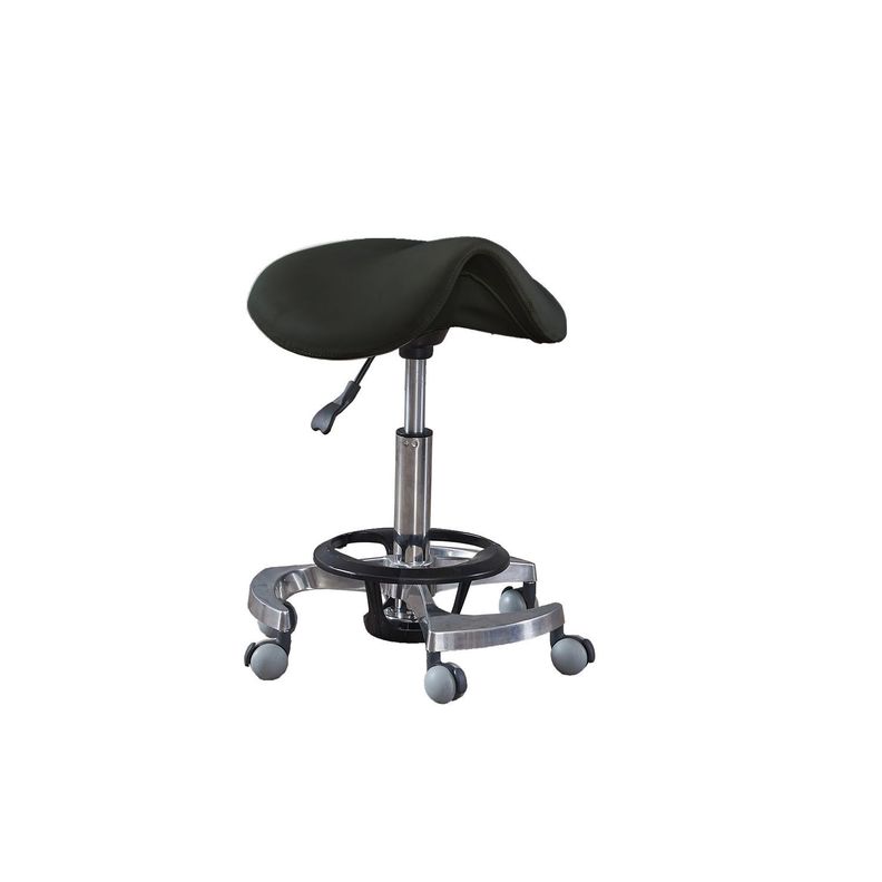 Piso Taburete Ergonómico con Ruedas Negro - C2-0