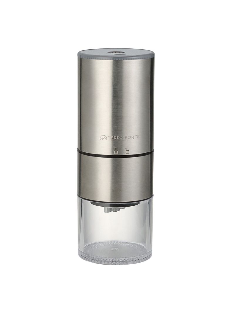 Molinillo para grano de cafe portatil con bateria Plateado
