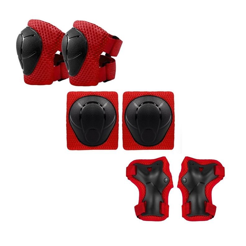 Pack Rodilleras Coderas y Muñequeras - Rojo-0