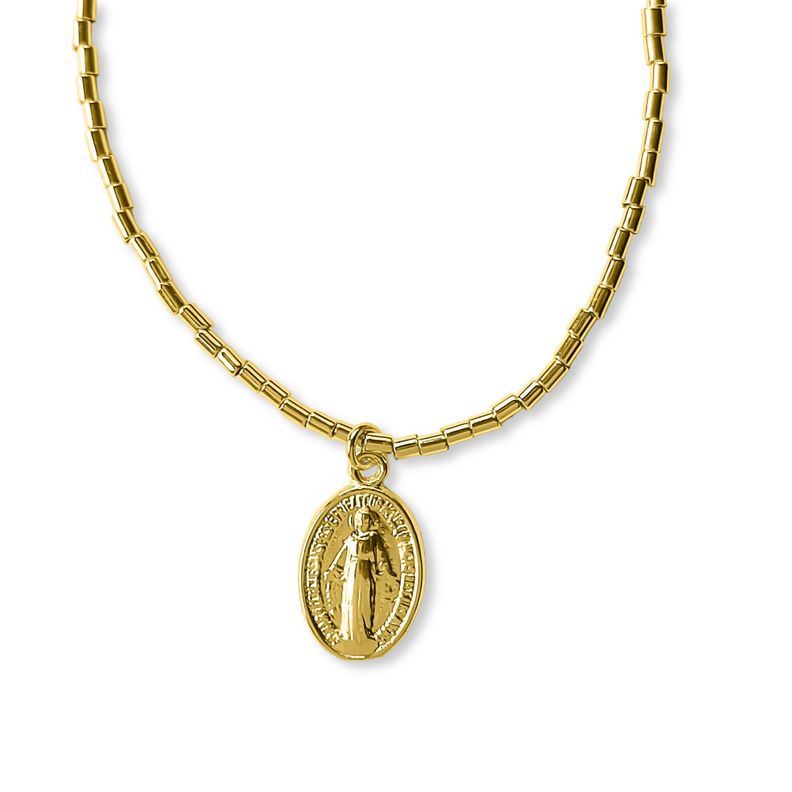 Pulsera Mostacilla Virgen De Los Rayos Enchapado Oro 18K-1
