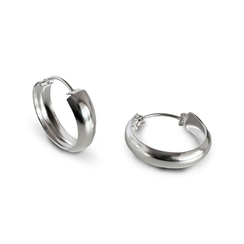 Aros Argolla Bote 18mm Plata Fina 925-0