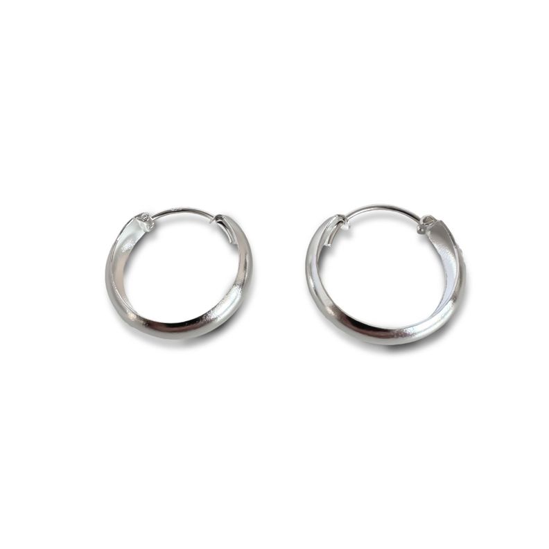 Aros Argolla Bote 18mm Plata Fina 925-1