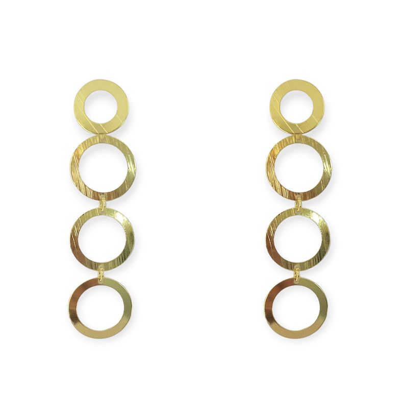 Aros Lola 3 Círculos Enchapado Oro 18K-0