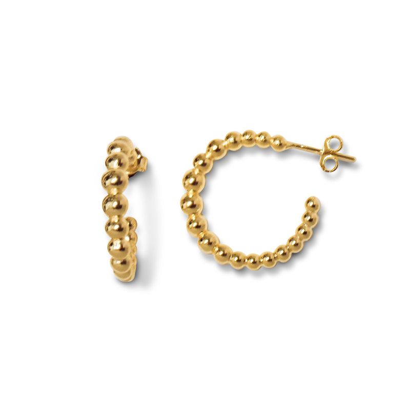 Aros Argolla Bolitas 22mm Enchapado Oro 18K-0