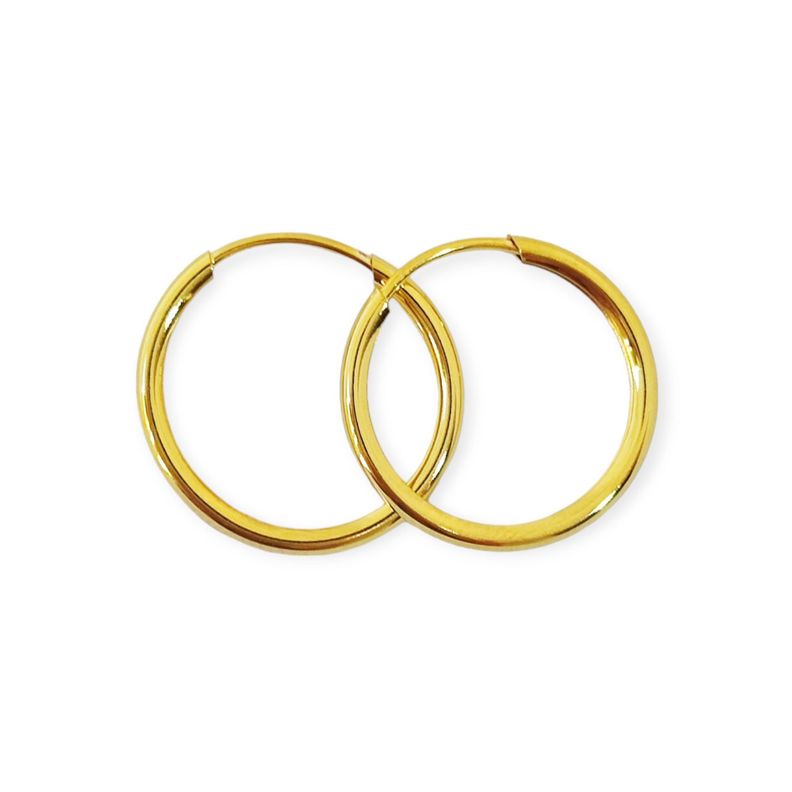 Aros Argollas 16 mm Enchapado Oro 18K-0