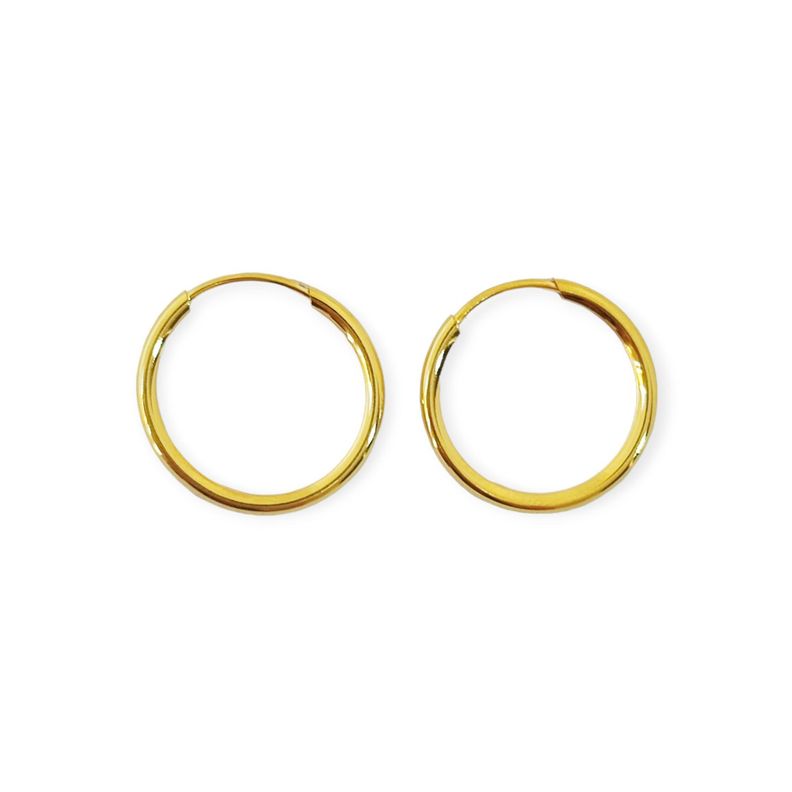 Aros Argollas 16 mm Enchapado Oro 18K-1