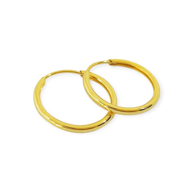 Aros Argollas 16 mm Enchapado Oro 18K-2
