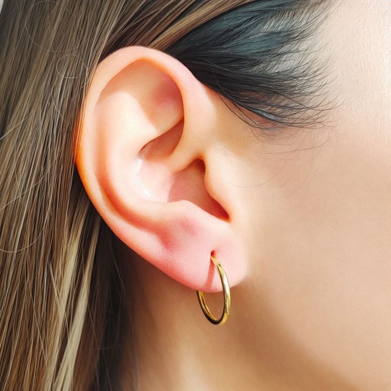 Aros Argollas 16 mm Enchapado Oro 18K-3