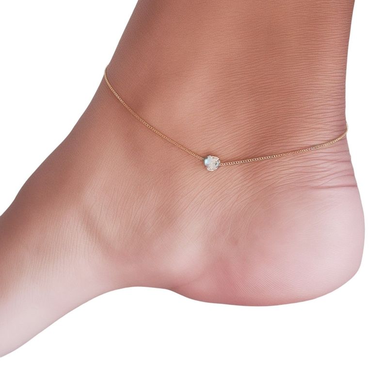 Tobillera Corazón Cadena Veneciana Enchapado Oro 18K-1