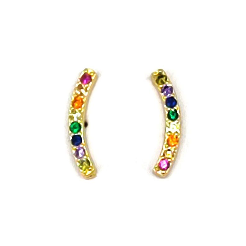Aros Trepadores Circón Colores Enchapado Oro 18K-1